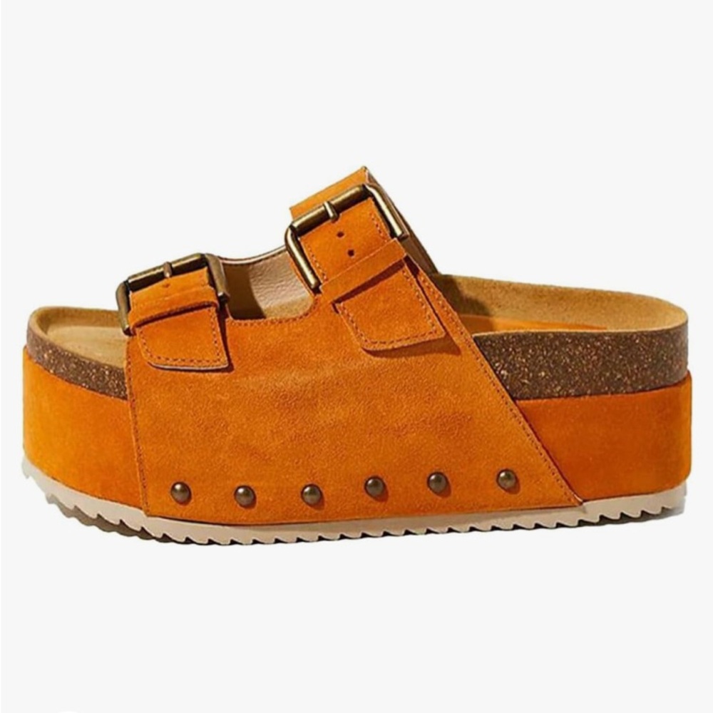 Orange Platform Sandals Free People Inspired